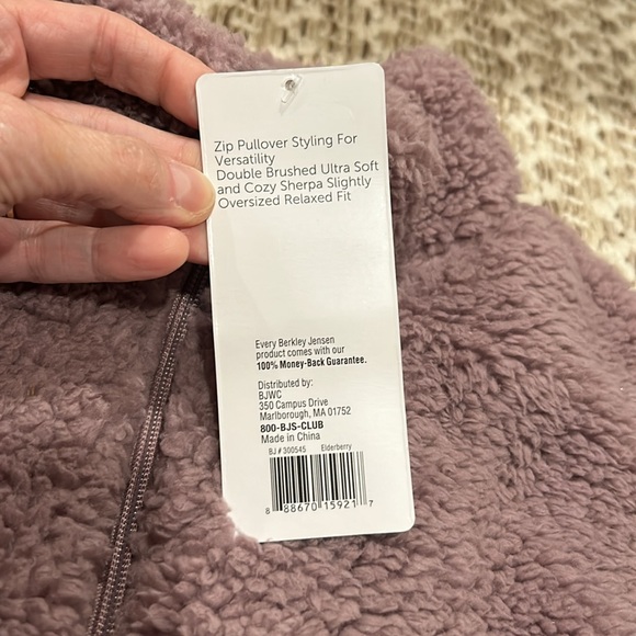 NWT women’s XL Sherpa Quarter Zip by berkley jensen ( BJs Wholesale Club) - Picture 4 of 4